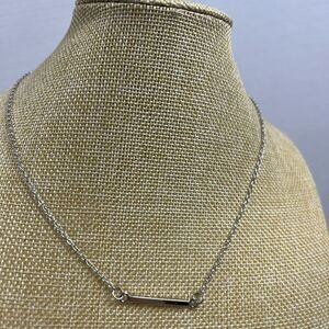 Silver Tone Cable Chain Bar Pendant Fashion Necklace